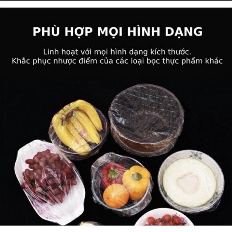 Màng Bọc Thực Phẩm Có Chun Combo 100 cái Co Dãn Tái Sử Dụng Được Kèm Túi Gấu