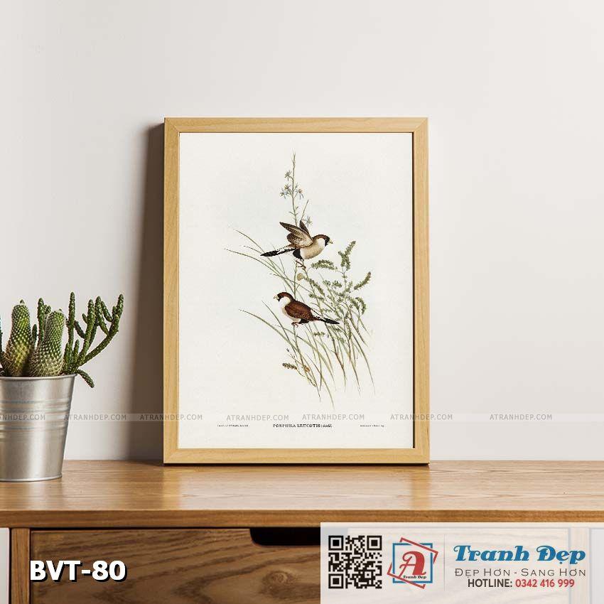 Tranh canvas vintage - Chim di  - BVT-80
