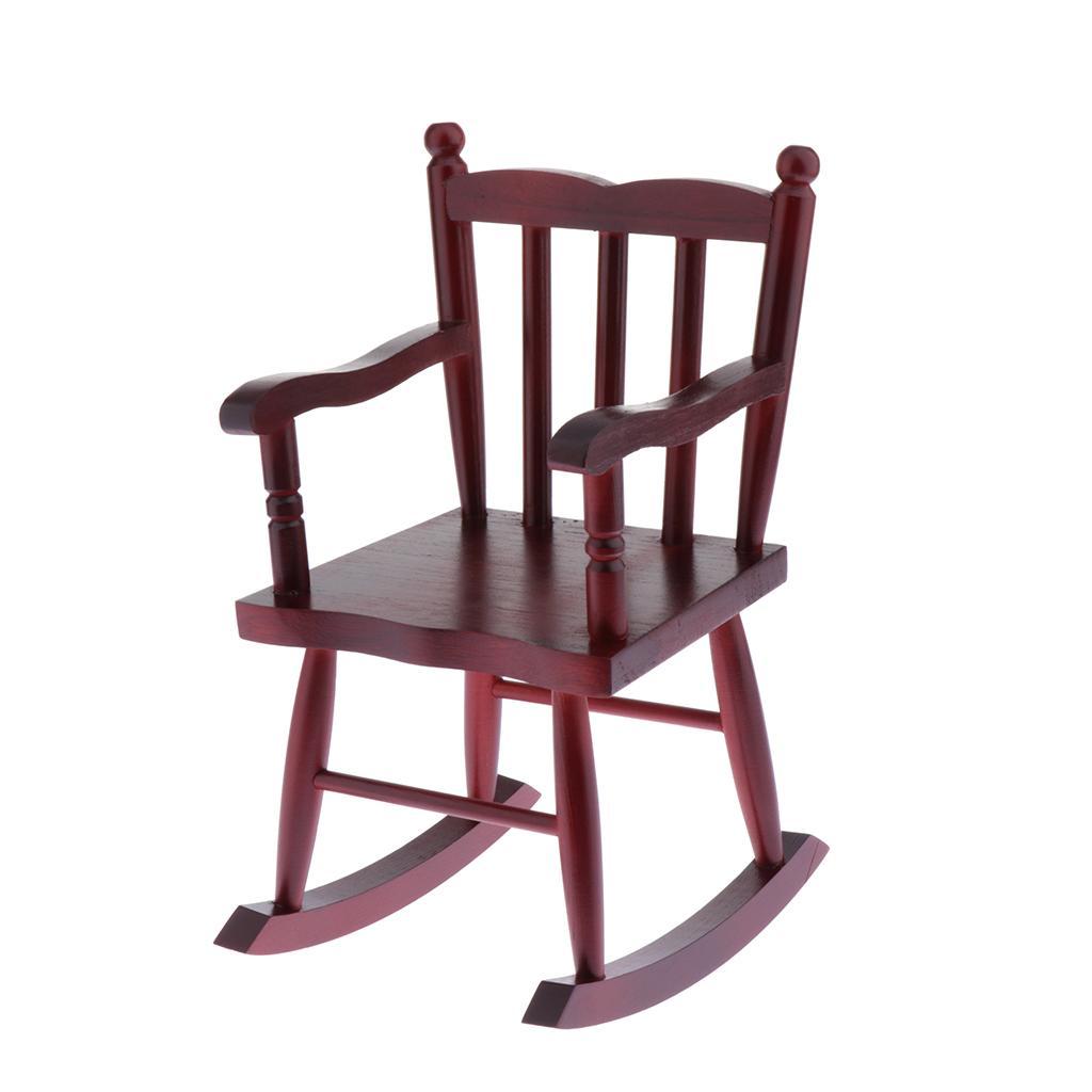 1/4 Scale BJD Miniature Furniture Wooden Rocking Chair for Dolls House