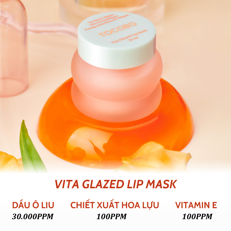 Mặt Nạ Ngủ Dưỡng Môi Làm Mềm Hồng Môi Tocobo Vita Glazed Lip Mask 20ml