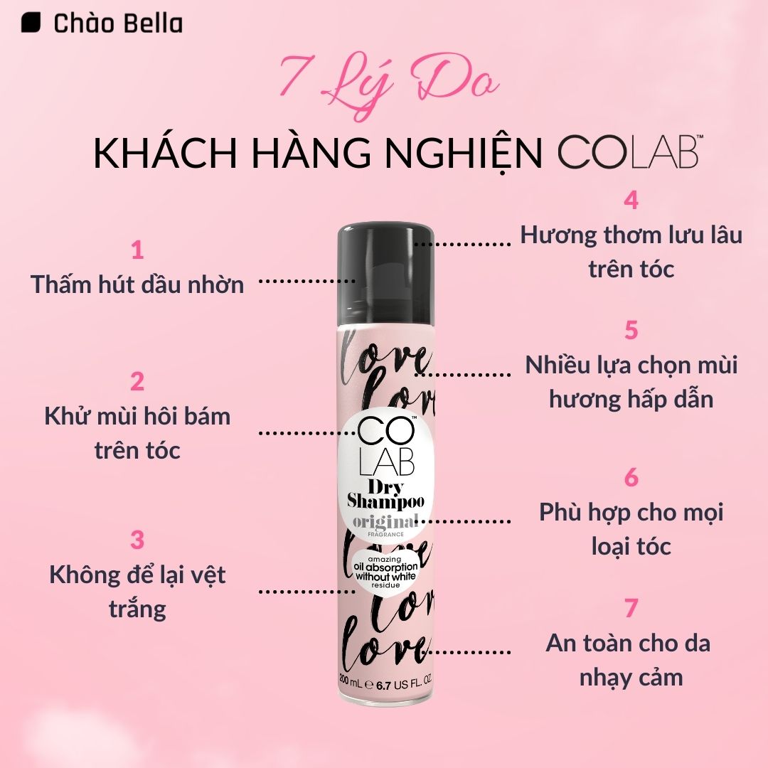 Dầu gội khô Colab Dry Shampoo 200ml