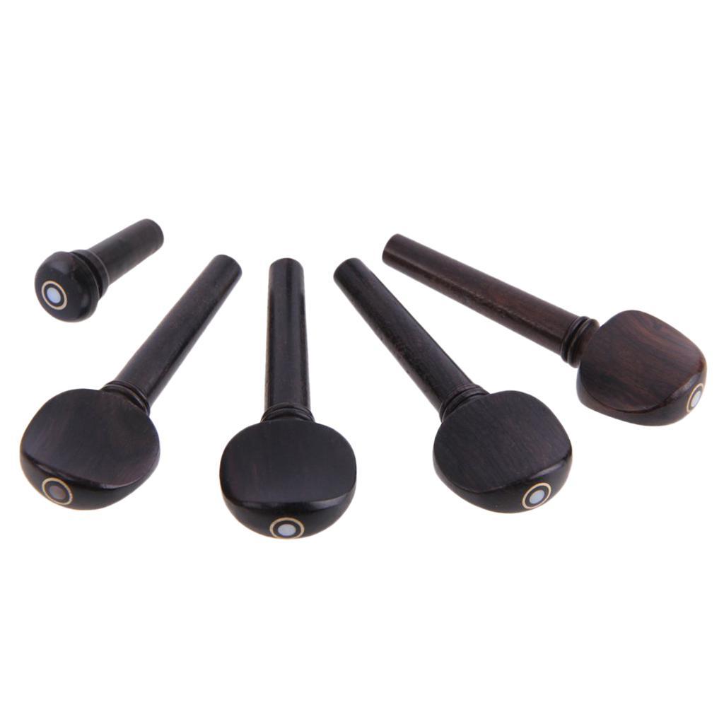 1 Set Fiddle Violin Bridge Tuning Peg Endpin for 4/4 Full Size Violin Replacement Parts