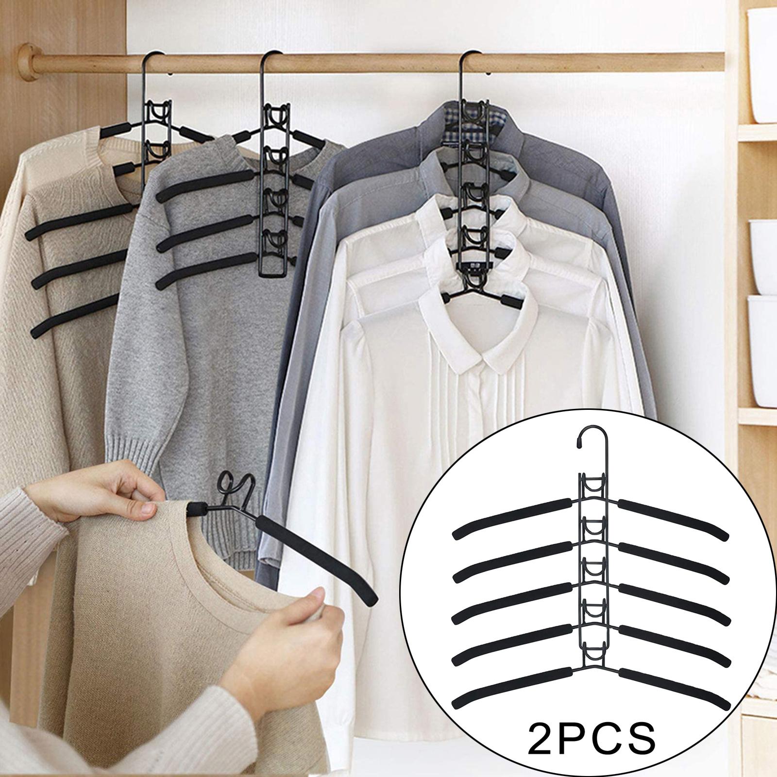 5 in 1 Multi Layer Metal Clothes Hangers Rack for Coat Sweater Skirt Pants, Widely Use