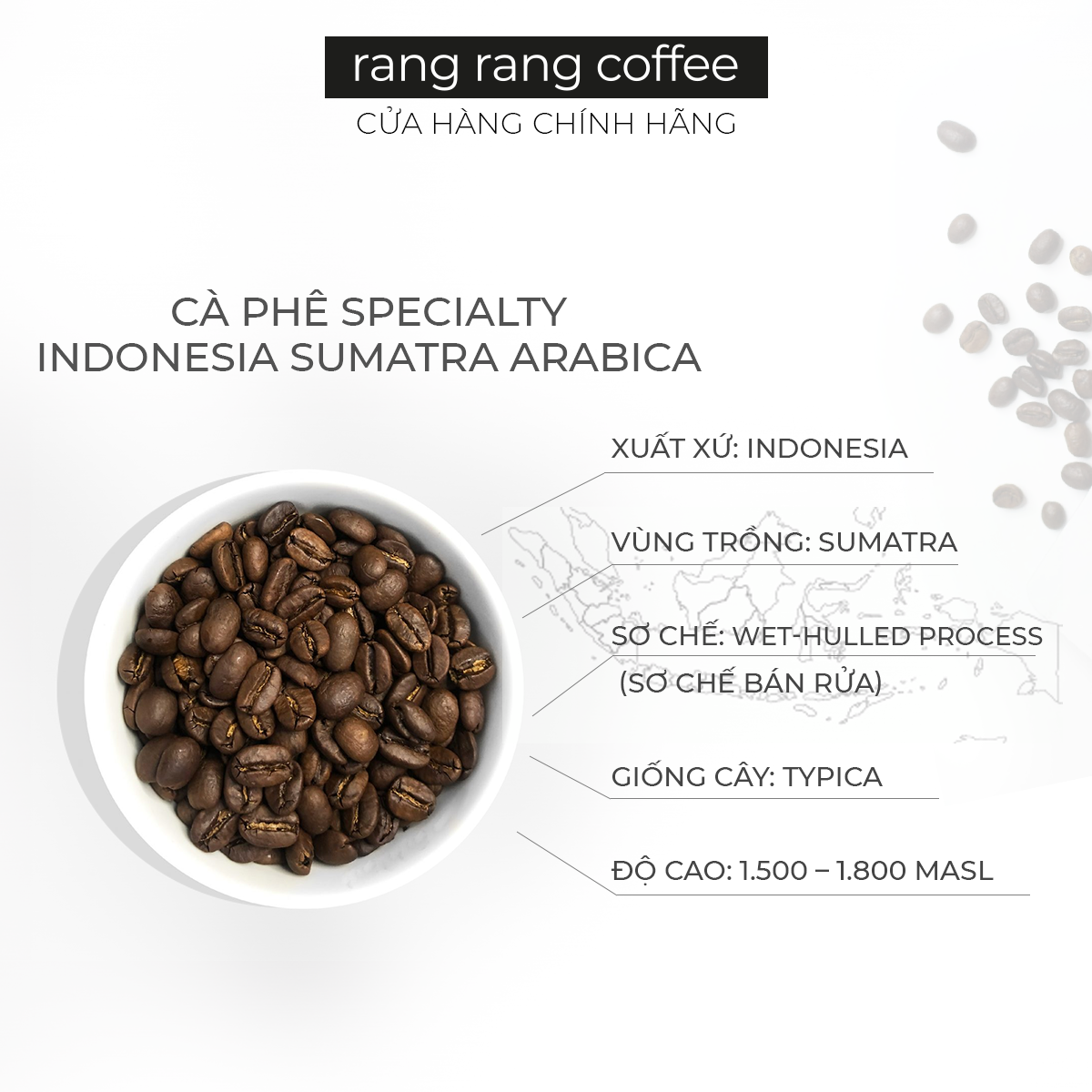 [Specialty coffee 500gr] Cà Phê Rang Xay Nguyên Chất Indonesia Ateng - Hạt Arabica Cao Cấp, Vị Choco, Quả Hạch rang rang coffee 500gr