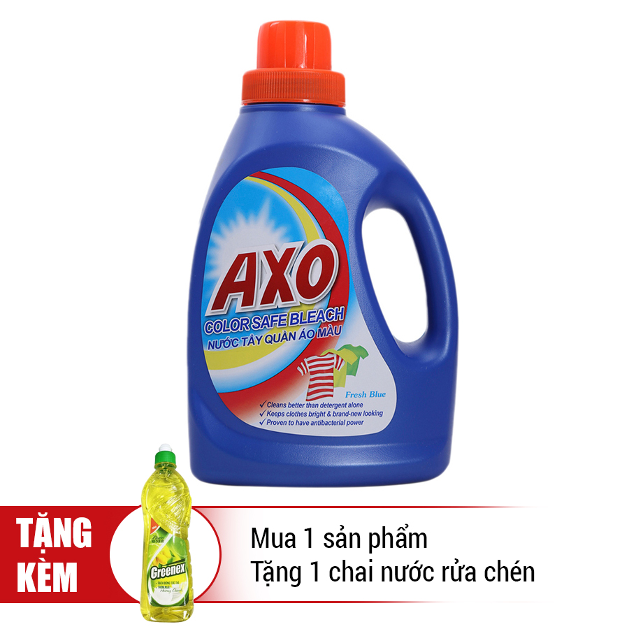 Nước Tẩy Quần Áo Màu Axo Xanh Dương Hương Tươi Mát Chai 800ml