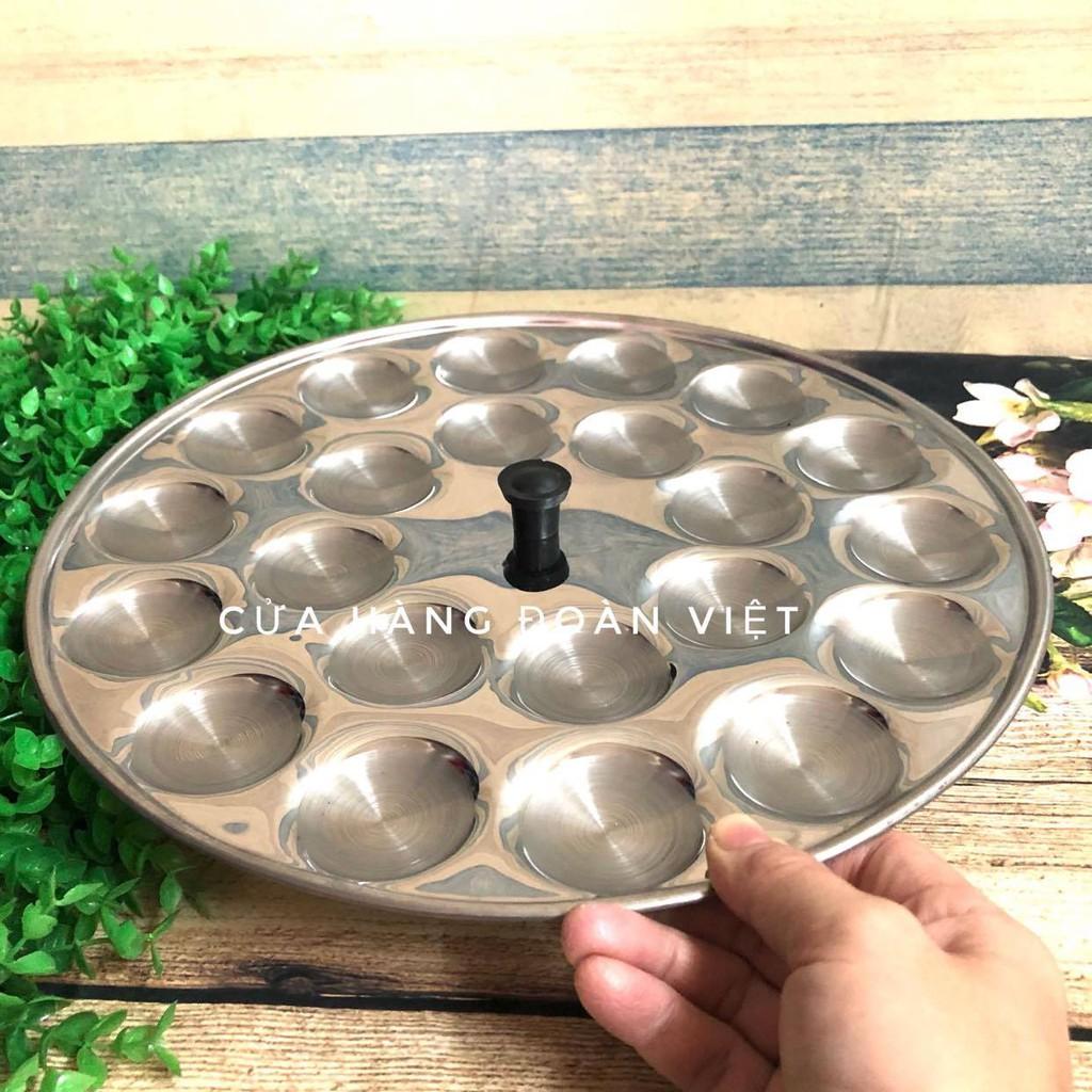 Khuôn Bánh Bèo - Inox tiện lợi có nút cầm chống nóng - Khuôn 22 Bánh , đường kính khuôn 32cm