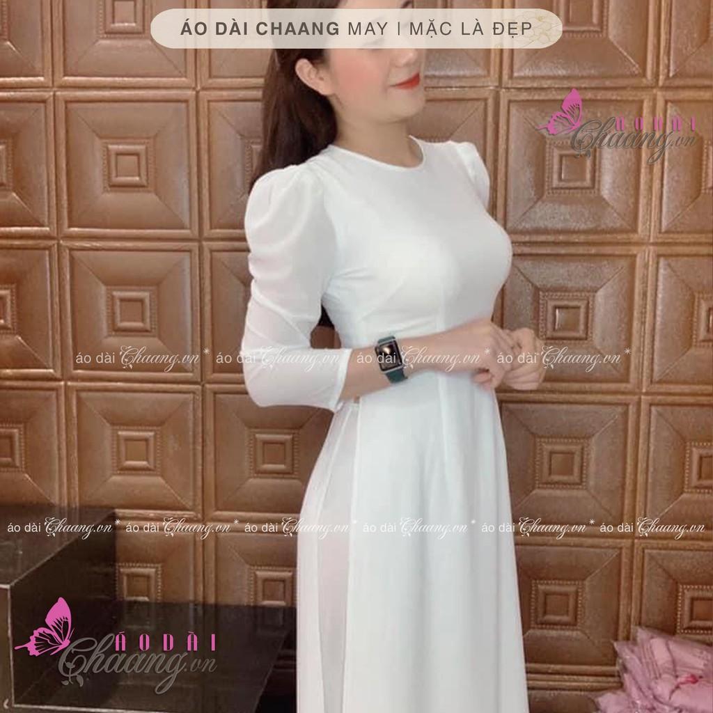 Mua Áo Dài Trắng Tay Phồng Cổ Tròn Truyền Thống May Sẵn Áo Dài Lụa Tây Thi  Vai Bồng Đẹp | Tiki