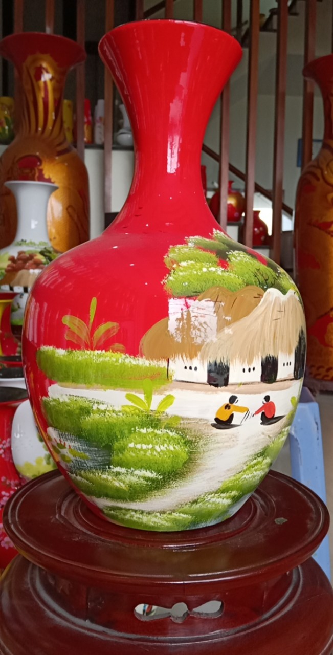 Bình tỏi cắm hoa trang trí Bát Tràng