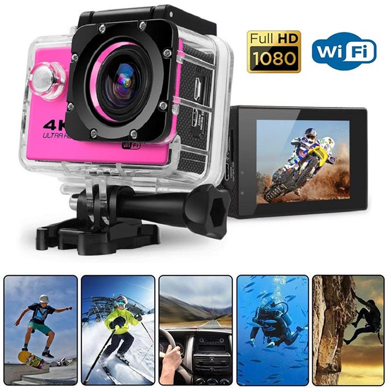 Ultra HD 4K Camera Hành Động 30fps/170D Dưới Nước Chống Nước Mũ Bảo Hiểm Ghi Hình Camera Wifi Màn Hình 2.0 "Đi Camera Thể Thao