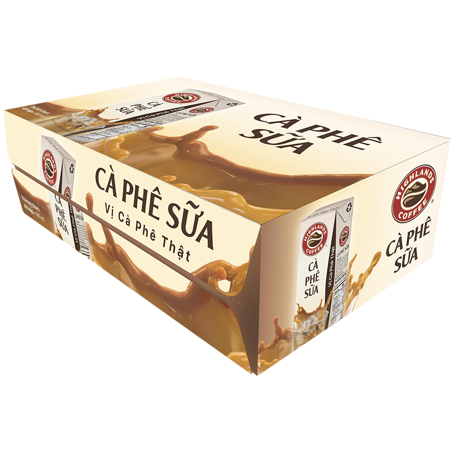 Thùng 48 Hộp Highlands Coffee Cà Phê Sữa Tetra Pack (180ml x 48 Hộp)