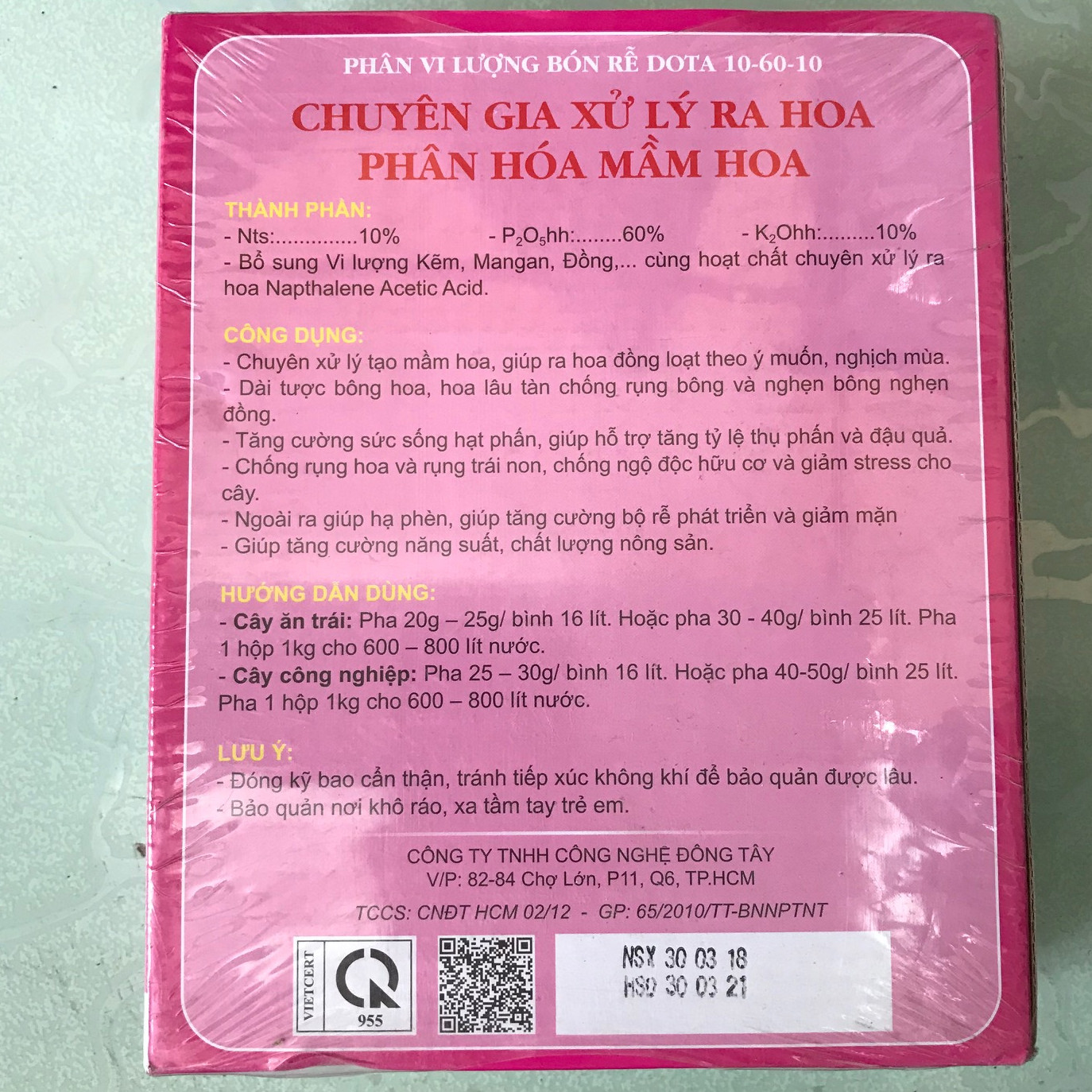 Phân Bón Cao Cấp 10 - 60 - 10 Phân Hóa Mầm Hoa - Kích Ra Hoa Hiệu Quả, Chuyên gia xử lý ra hoa, Phân hóa mầm hoa
