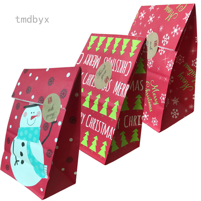 Set 10 Túi Giấy Đựng Quà Giáng Sinh Dễ Thương