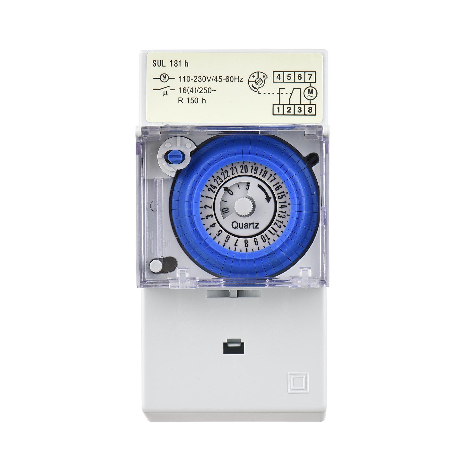 Mechanical 24 Hours Timer Switch AC 110-230V 30 Minutes Interval 48 Times ON/ OFF Programmable Electrical Timer DIN Rail Installation Relay Switch