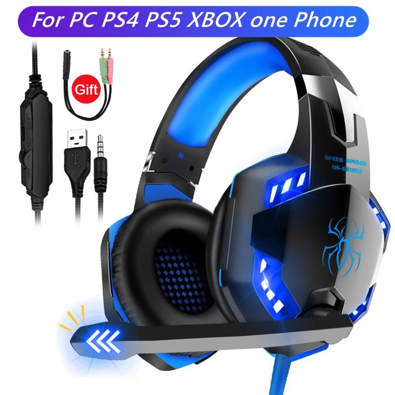 Trên Tai Tai Nghe Máy Tính Game Thủ Cho PS5 Ps4 Máy Tính Điện Thoại Có Dây Tai Nghe Có Micro Chống Ồn Âm Thanh Stereo Chơi Game Mũ Bảo Hiểm