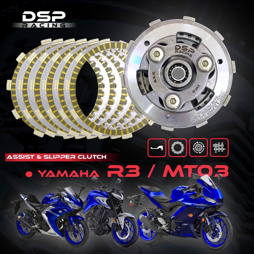 Nồi trợ lực chống trượt 2 chiều Yamaha R3 / MT3 các đời chính hãng DSP RACING