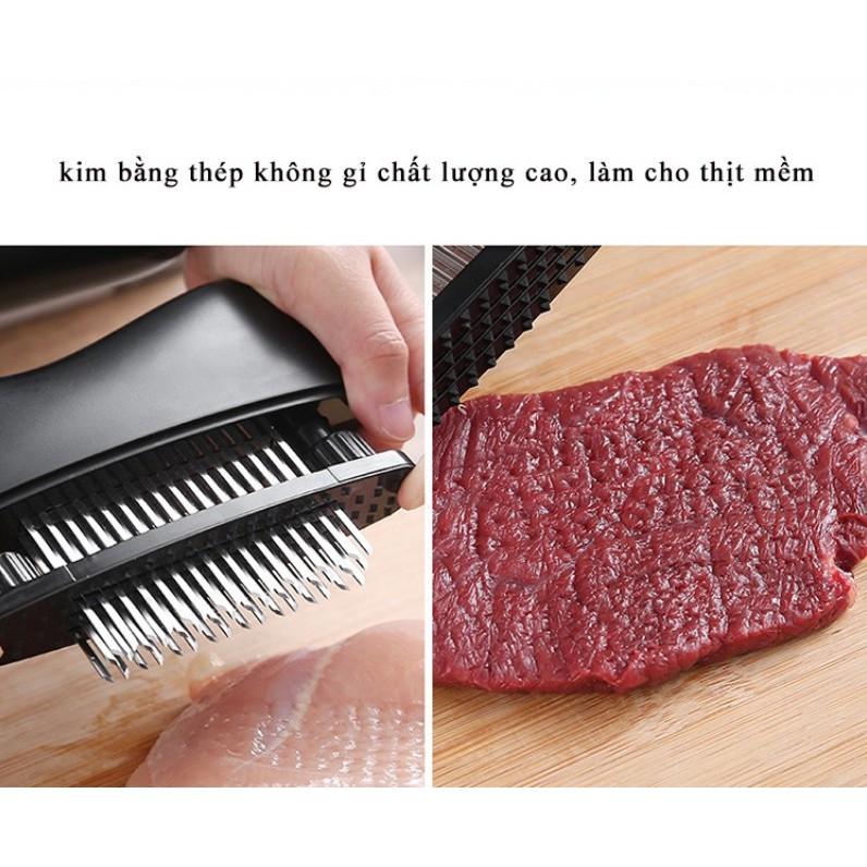 Máy châm thịt 48 que kim, chất liệu thép không gỉ, dễ châm thịt, có thể tháo rời, dễ lau chùi