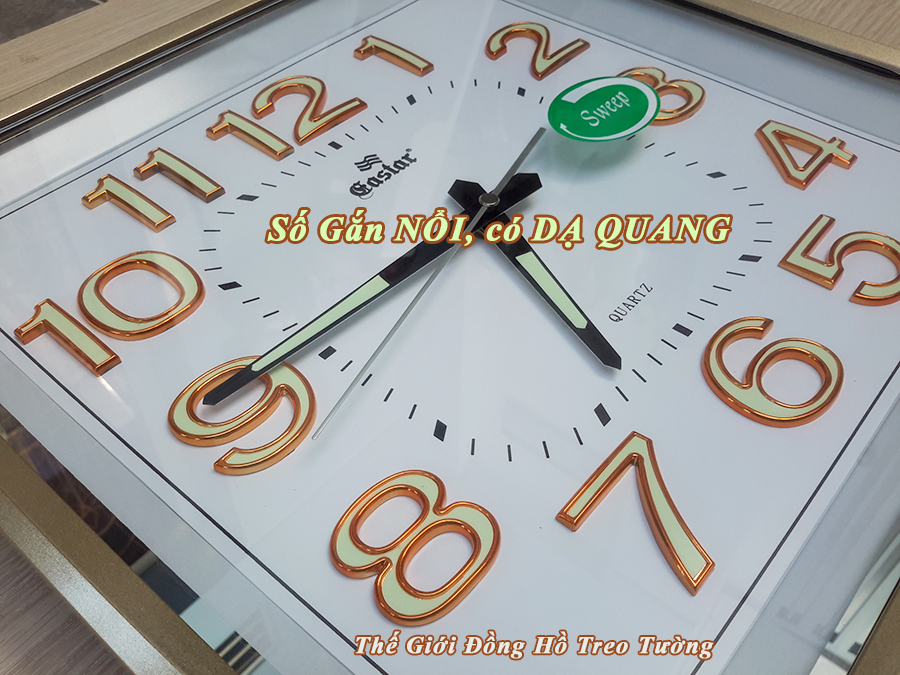 Đồng hồ Eastar Vuông vát góc, Máy kim trôi, có Dạ quang