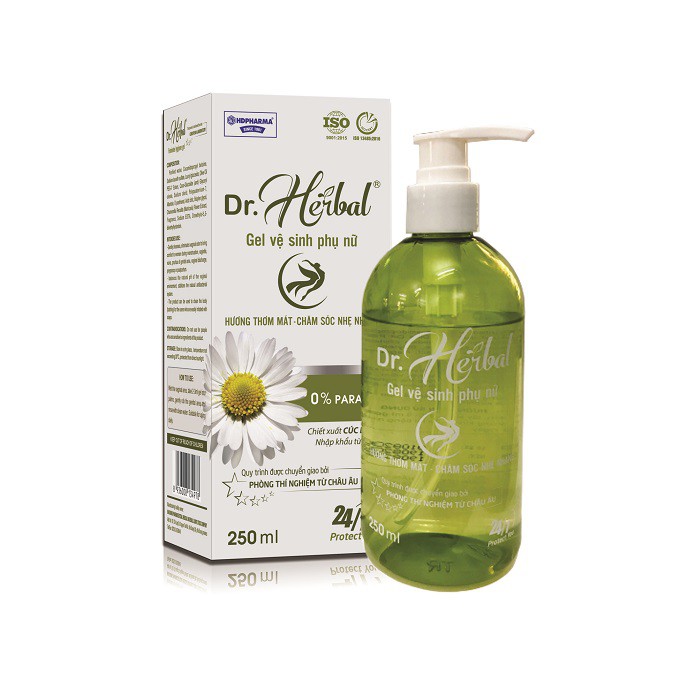 Gel Vệ Sinh Phụ Nữ Dr.Herbal - HDPHARMA - 0% Paraben, Chiết Xuất Từ Cúc La Mã Nhập Khẩu (250 ml)