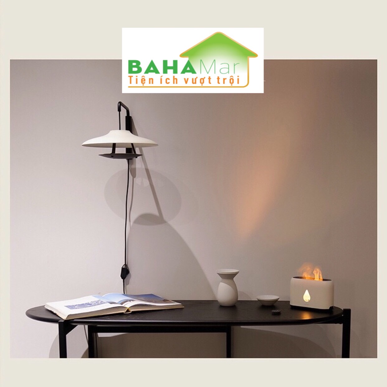 MÁY PHUN SƯƠNG TẠO ẨM MÔ PHỎNG NGỌN LỬA 3D ĐÈN LED - KHUẾCH TÁN TINH DẦU "BAHAMAR"