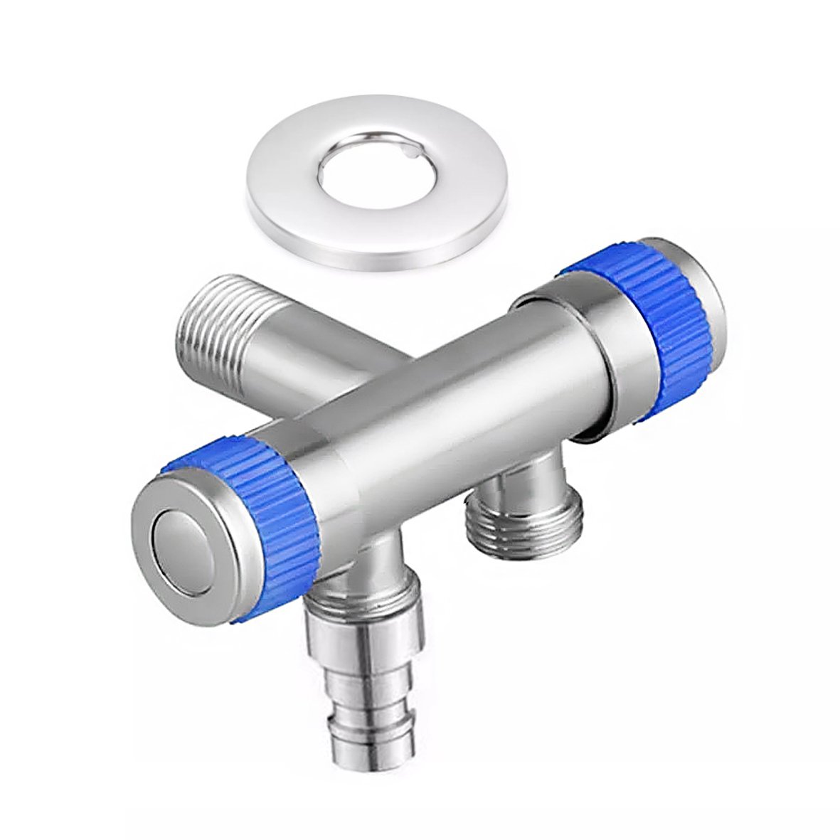 Van Nước 2 Cổng Xả Đa Năng Bằng Inox 304 Có Điều Khiển Riêng Biệt Dạng Vòi, T Chia Nước - Phụ Kiện Hàng Chính Hãng - Kèm Đầu Máy Giặt