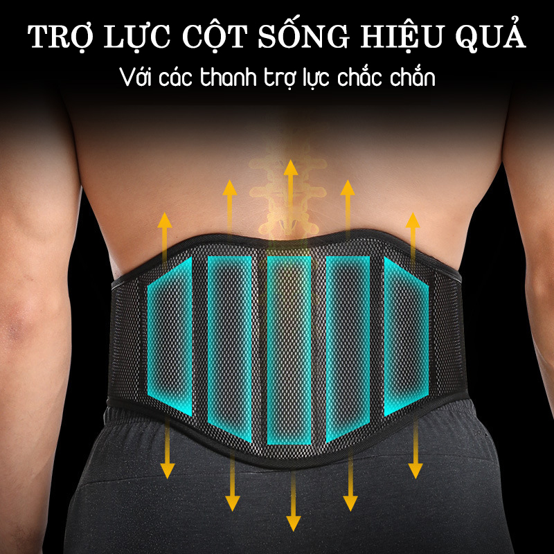 ĐAI LƯNG TẬP GYM BẢN RỘNG 19CM, Thiết kế lục giác hỗ trợ bảo vệ lưng tối ưu