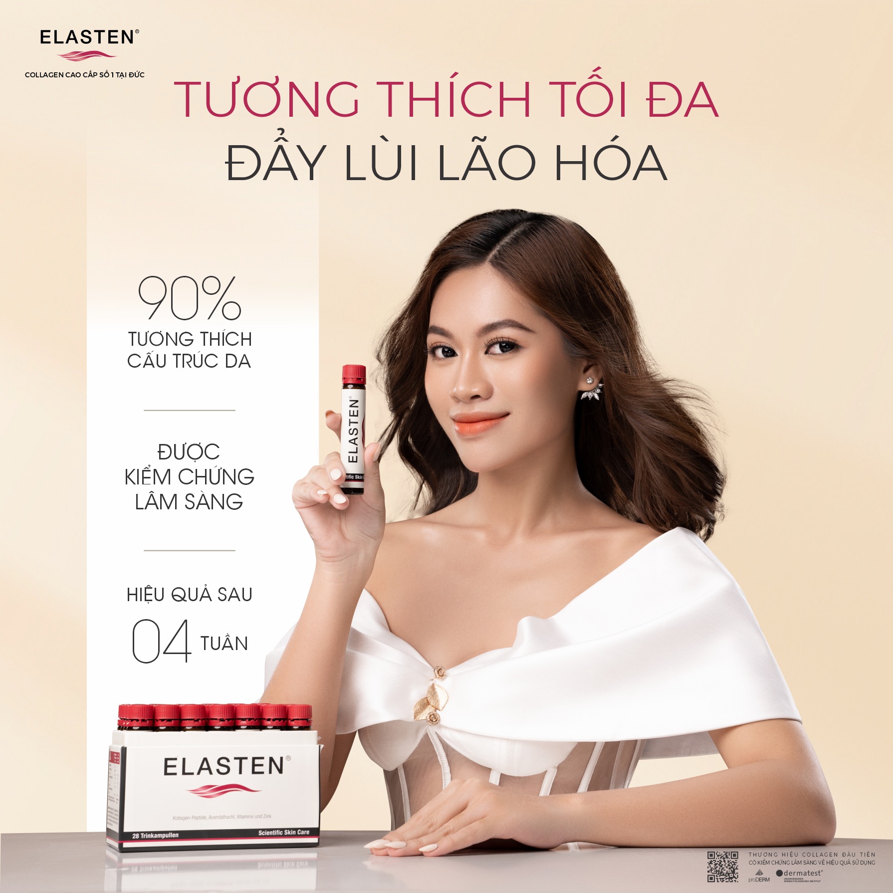 Bộ 7 Ống phiên bản giới hạn Collagen Elasten Giúp Da Căng Mịn, Chống Lão Hóa, Tóc Chắc Khỏe - Collagen Số 1 Tại Đức