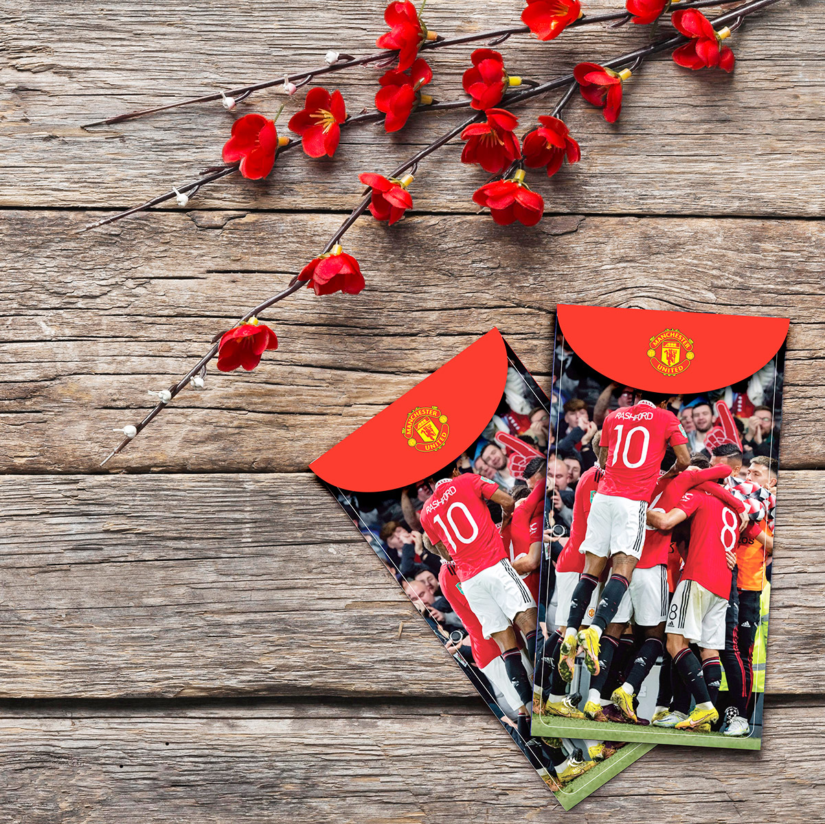 Combo 10 Bao Lì Xì Năm Mới 2023 Quý Mão (FC Manchester United) 8X16cm - May Mắn - Sang Trọng - Siêu Ý Nghĩa