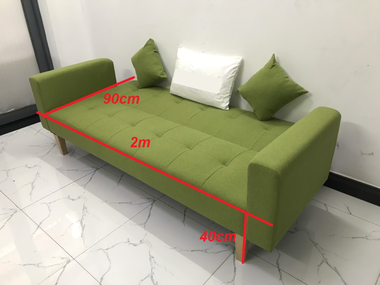 Ghế dài 2mx90 sofa bed tay vịn phòng khách linco15