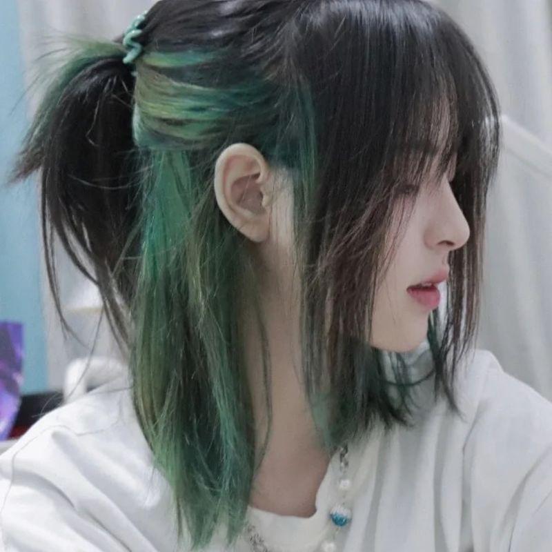 Wig/Tóc giả nguyên đầu cá tính nhuộm 2 lớp xanh đen hot trend - teen/lolita/cosplay BHT095