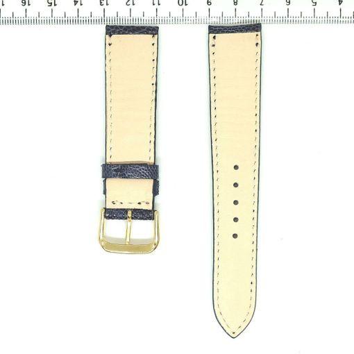 Dây đeo đồng hồ da Đà điểu màu Đen hạt 20mm
