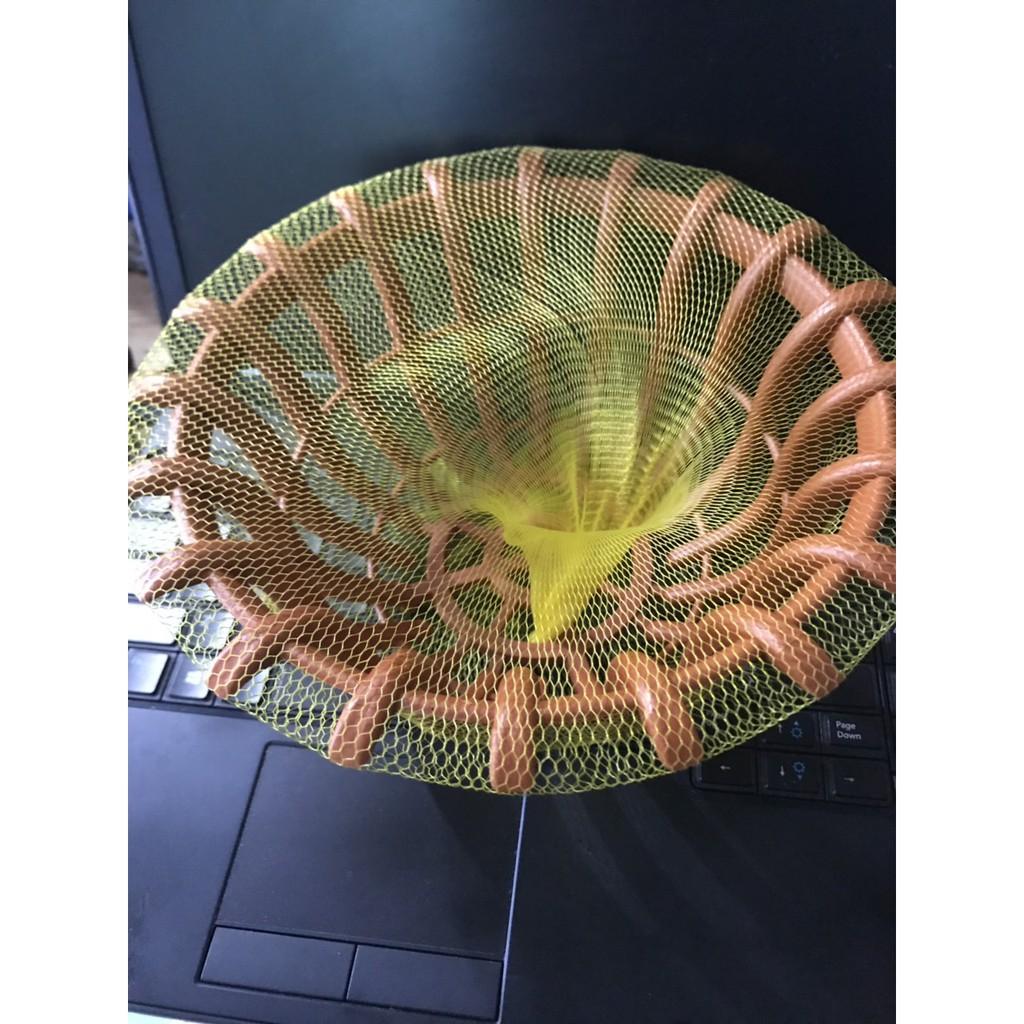 Combo 05 chậu giả gỗ hỏi 23cm cam và 5 túi lưới