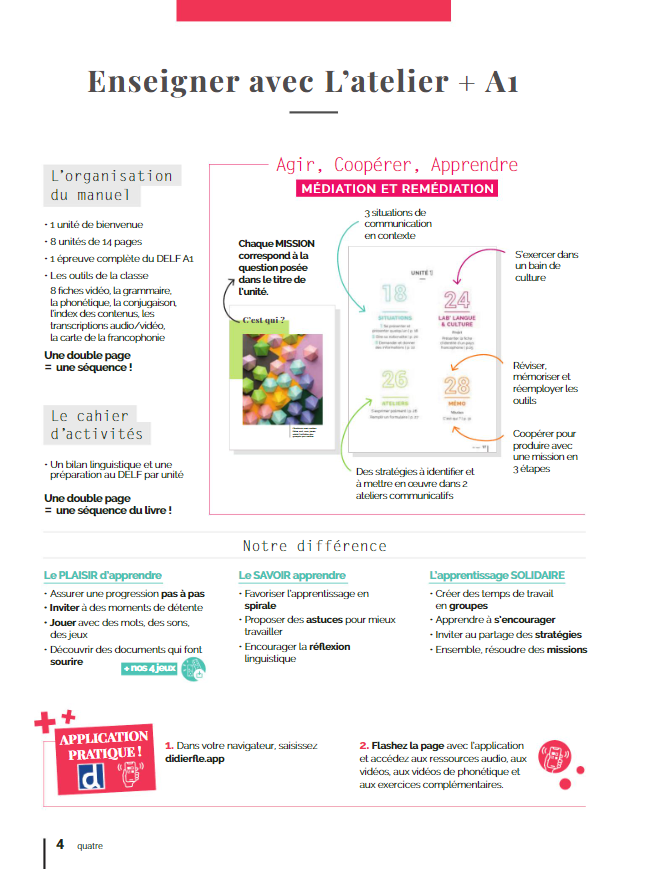 L'atelier + A1 (édition 2022) - Livre + livre numérique + didierfle.app