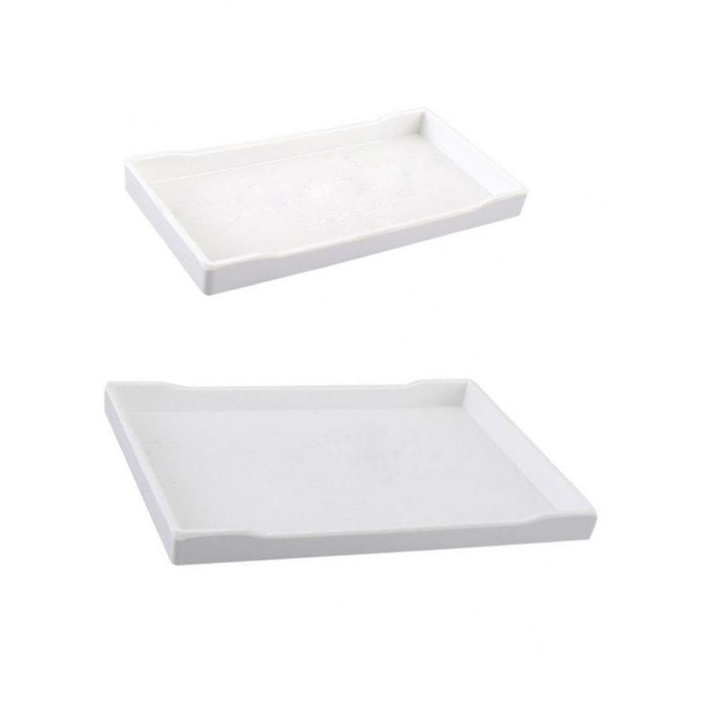 2X Nhựa Phục Vụ Khay Ăn Sáng Trà Ăn Nhà Bếp Từ Cao Cấp Trắng 22 cm 25 cm