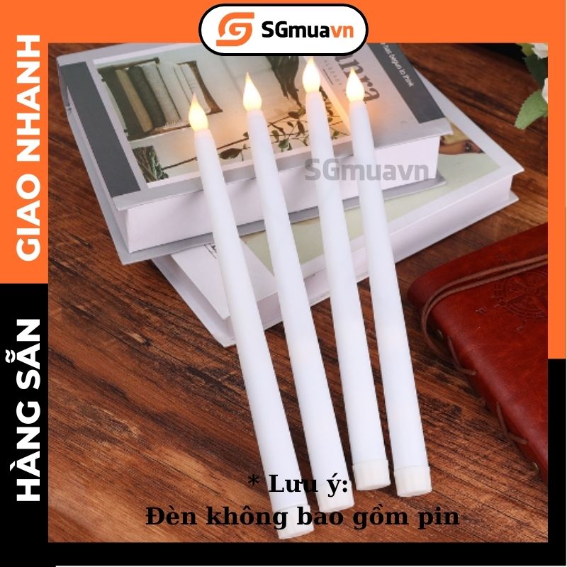 1 Cặp 2 Đèn nến điện tử dùng pin size 28cm trang trí nhà cửa sự kiện lãng mạn (đèn không bao gồm pin)