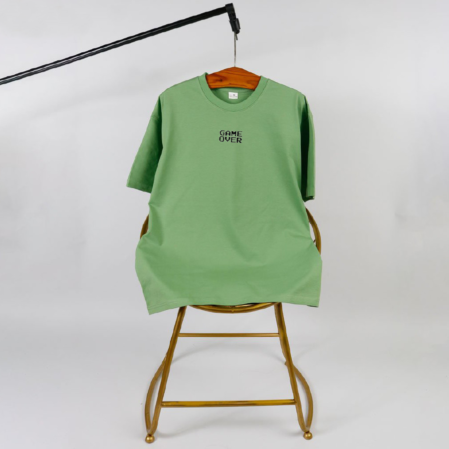 Áo Thun Nữ 100% Cotton Màu Đen In Chữ GAME OVER