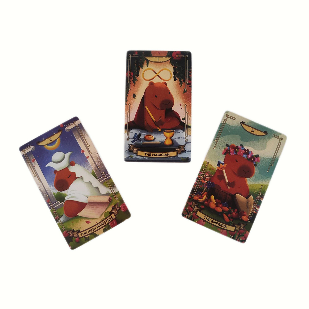 [Size Gốc] Bộ bài CapyBarot Tarot 78 lá bài 7x12 Cm tặng đá thanh tẩy