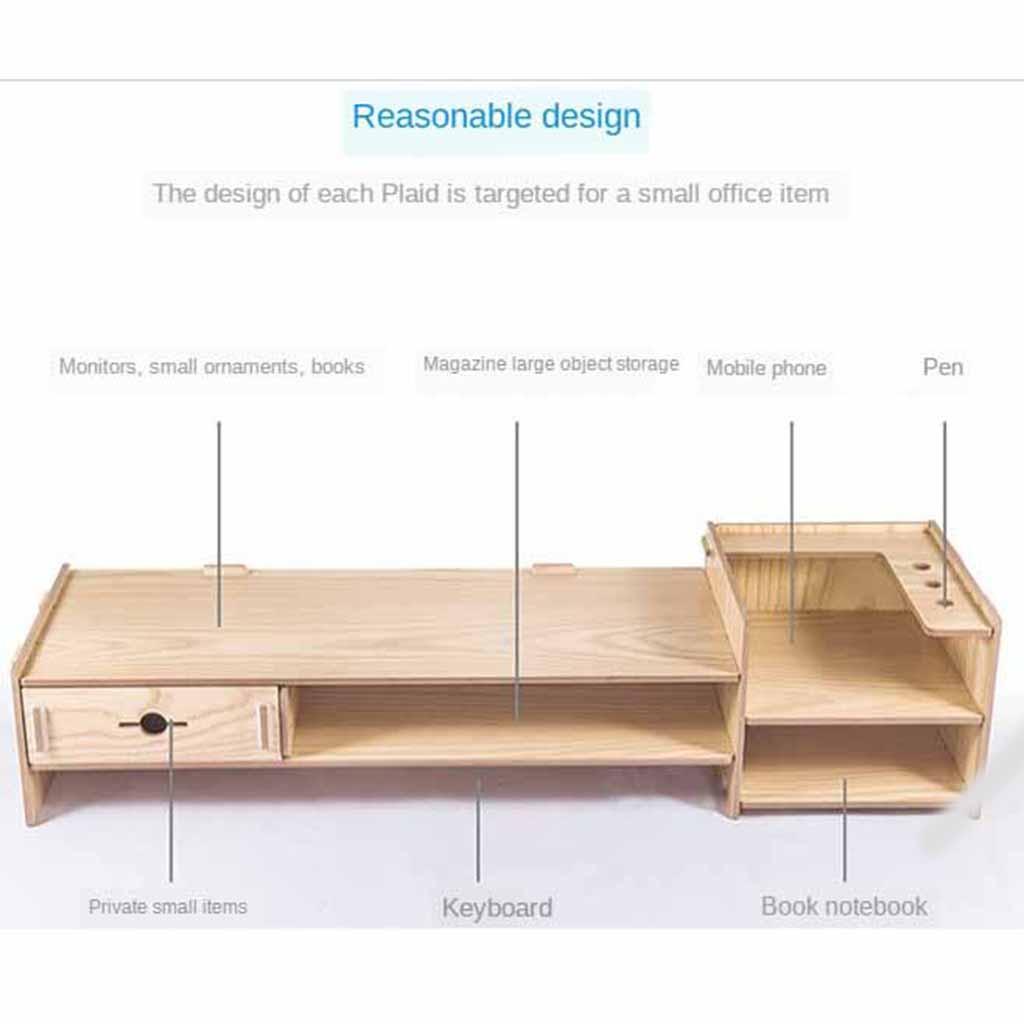Monitor Stand Riser with Storage Organizer Drawers