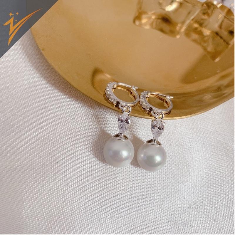 Bông tai nữ bạc 925 đính ngọc nhân tạo và đá CZ cao cấp - TLJ23020