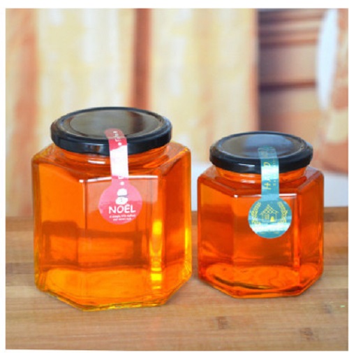 Hũ Thủy Tinh Lục Giác Hũ thủy tinh đựng gia vị Lục Giác nắp thiếc đen 100ml