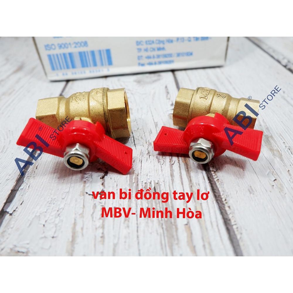 Van bi đồng tay bướm (tay lơ) MBV Minh Hòa dn15(1/2''), dn20(3/4'') Việt Nam cao cấp