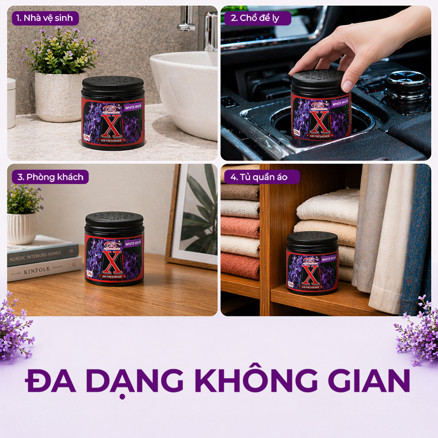 Sáp Thơm Ô Tô CIND X-Gel CD-X001 White Musk 220g
