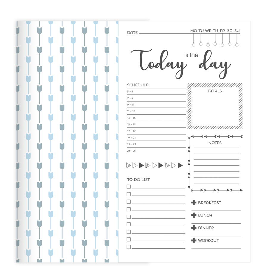 Sổ tay Planner "Vui Mỗi Ngày" bìa cứng in họa tiết 21x11 cm to-do list, check list, thời gian biểu, nhắc việc ngày