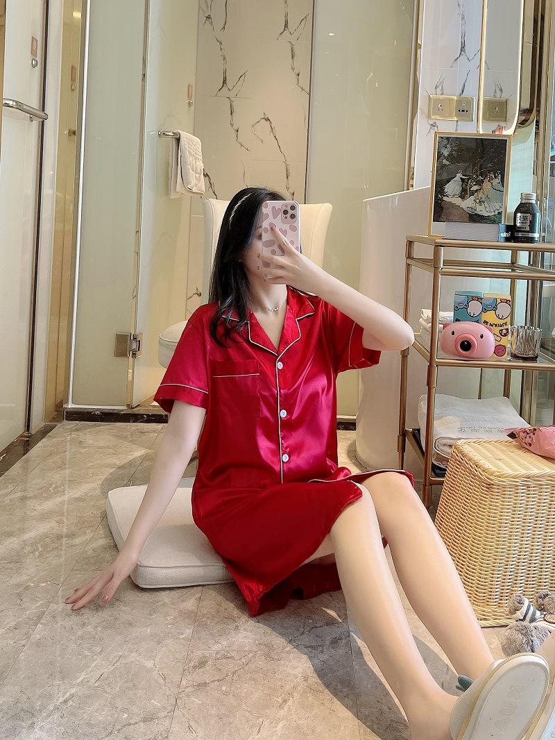 Đầm ngủ 2 dây lụa chất đẹp đồ ngủ đẹp váy ngủ phòng the gợi cảm QN001