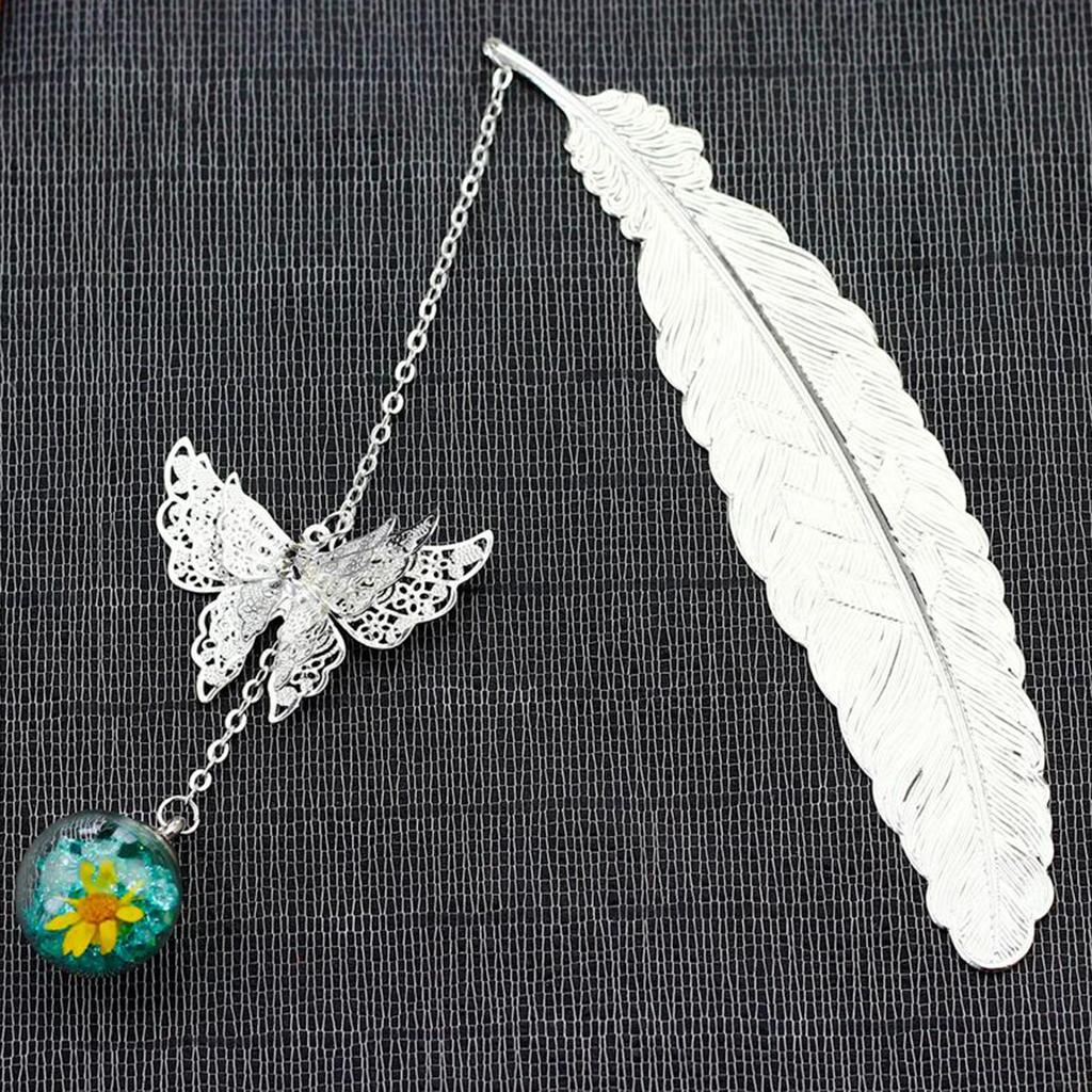 Retro Butterfly Metal Bookmark Stationery Movie Book Mark Kids Gift Silver A