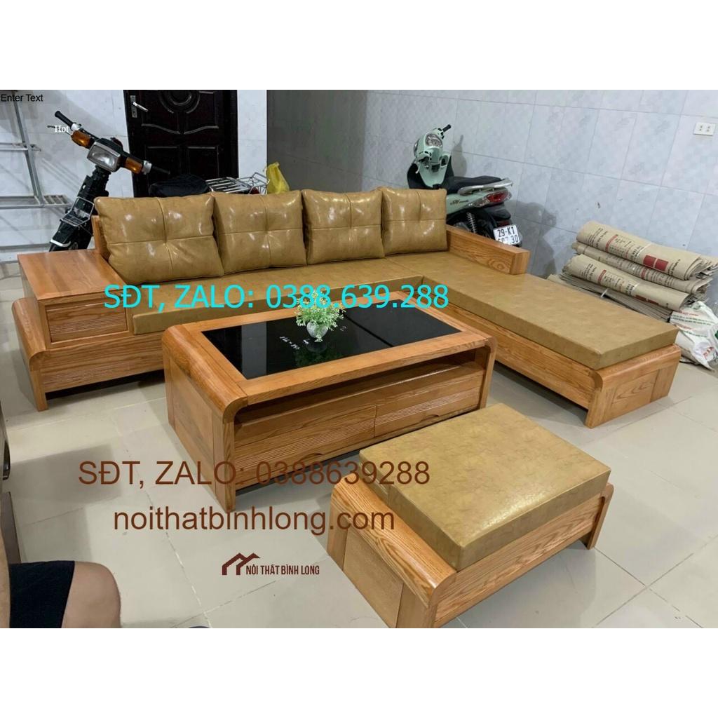 Bàn ghế sofa phòng khách gỗ sồi Mỹ