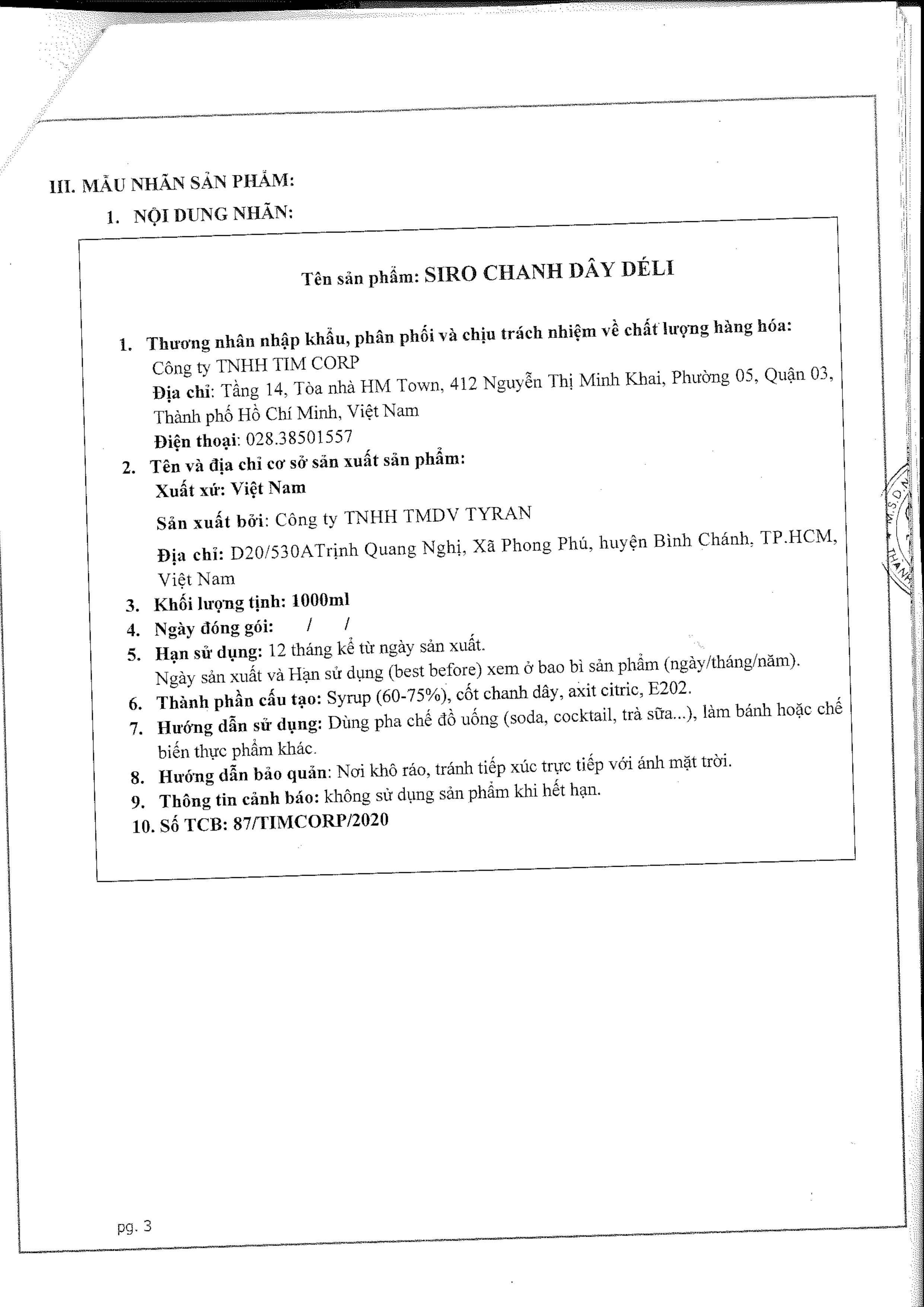 Siro chanh dây Déli chai 1lit, HSD: 12 tháng [CHUYÊN SỈ] Nguyên liệu pha chế trà trái cây, soda,...