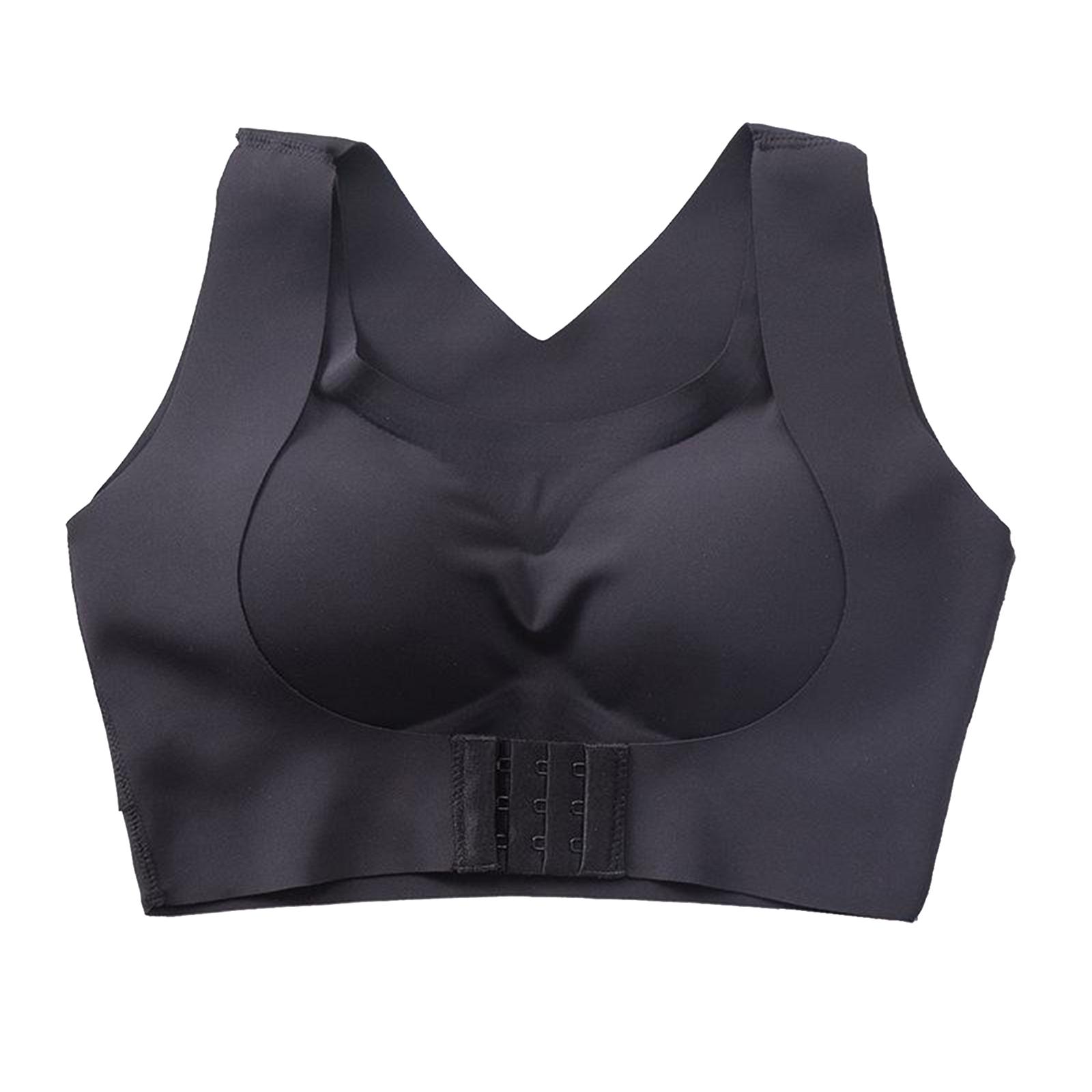 Womens Seamless Sports Bra Push up Front Cross Buckle Padded Bra