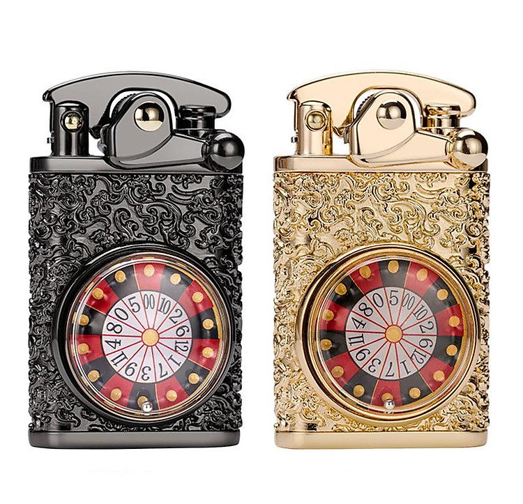 Vỏ Hộp quẹt xăng đá Zorron Z592-613 cối xoay hoa văn