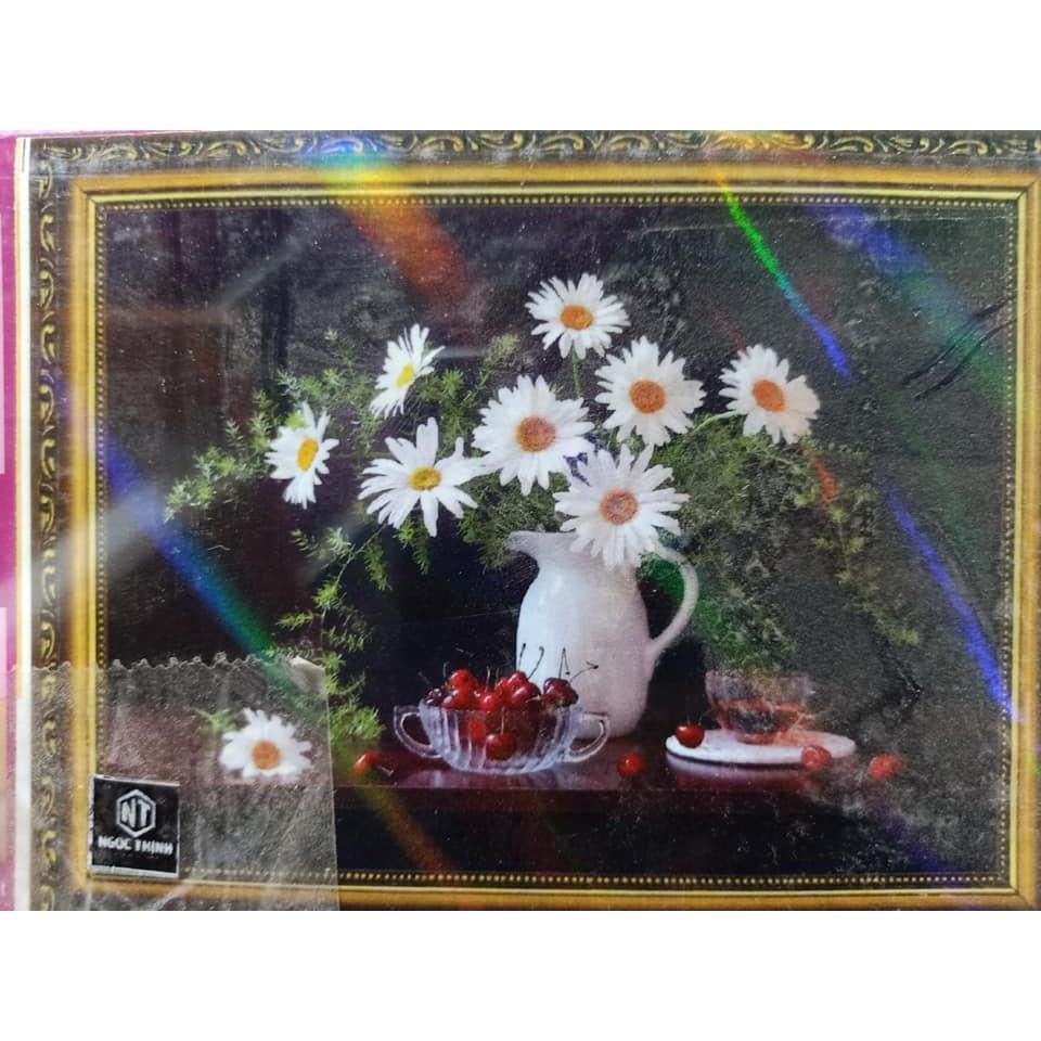 Tranh ĐÍnh Đá Bình Hoa Nghệ Thuật LV362 KT: 65cm x 50cm