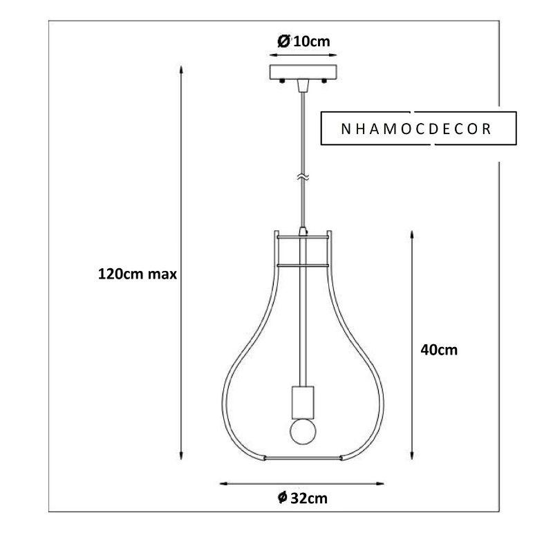 Đèn gỗ thả trần trang trí mẫu TT81